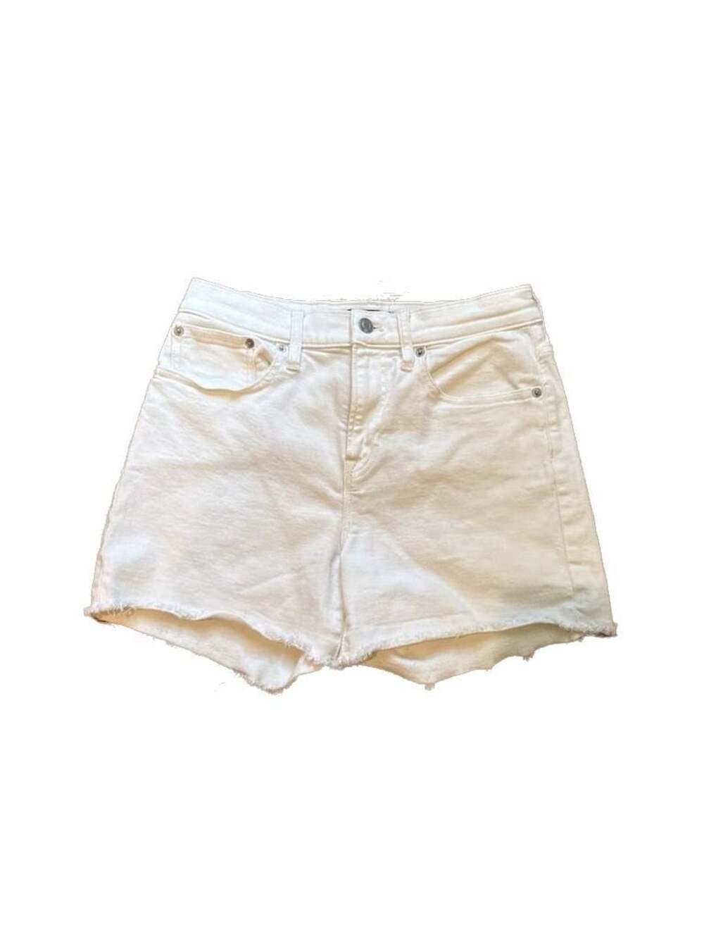 J.Crew Mercantile White Raw Hem Denim Shorts Size 26